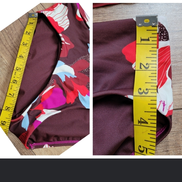 Athleta Plunge Tankini Hero Bloom Decadent Chocolate full bottom swimwear small - Picture 11 of 16